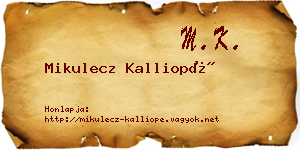 Mikulecz Kalliopé névjegykártya